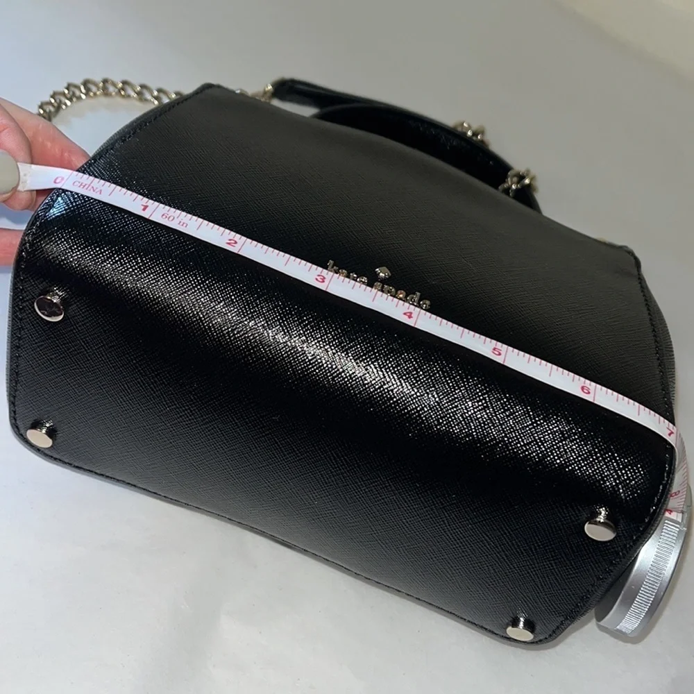 Kate spade, small black handle bag with removable gold crossbody chain, new